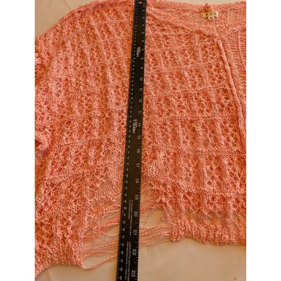 POL Oversized Open Knit Oversized V Neck Distressed Sweater Sz M NWOT - Picture 6 of 7